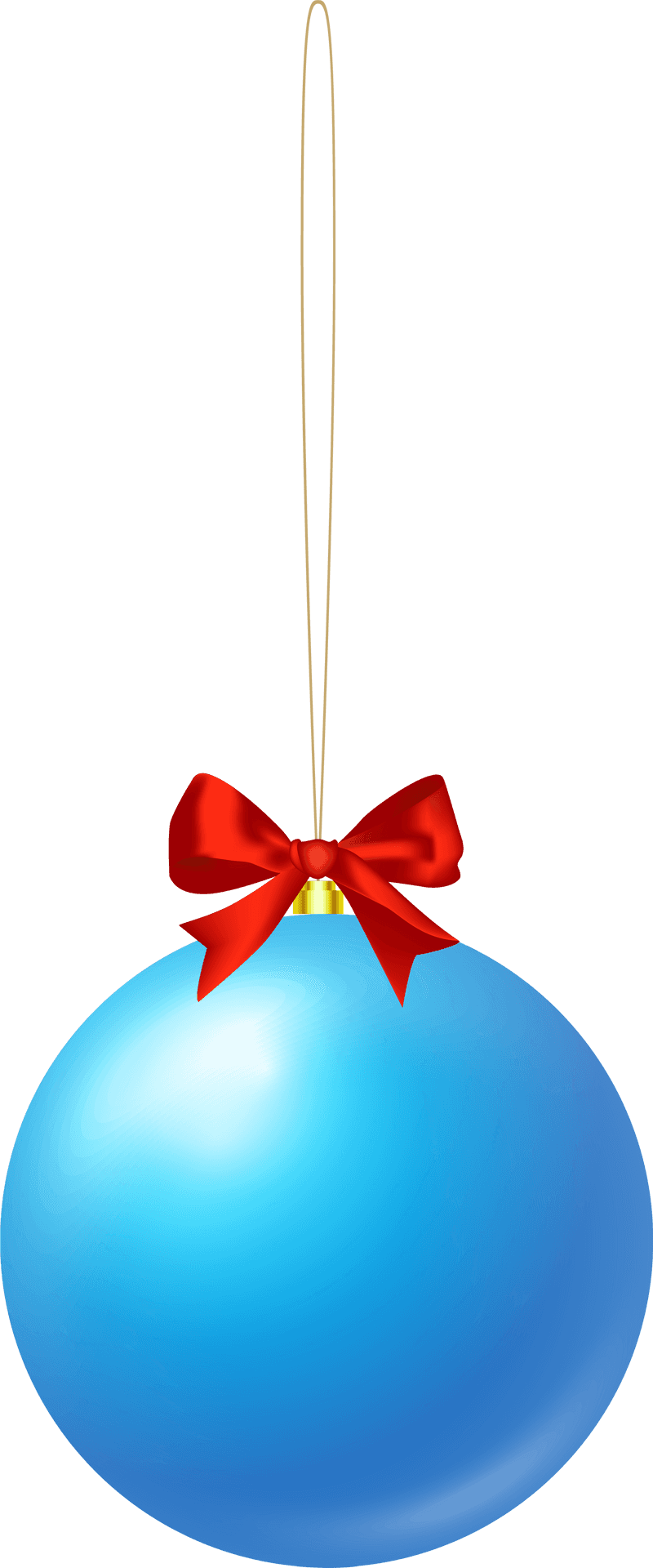 Blue Christmas Ornamentwith Red Bow PNG