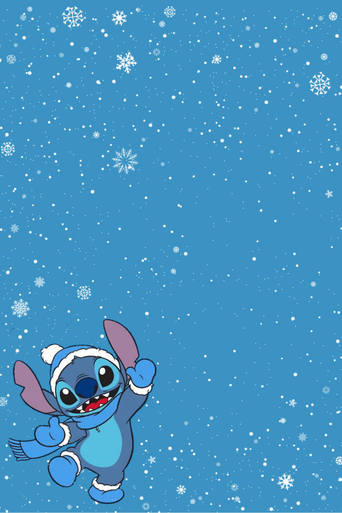 Blue Christmas Stitch With Snowflakes Wallpaper
