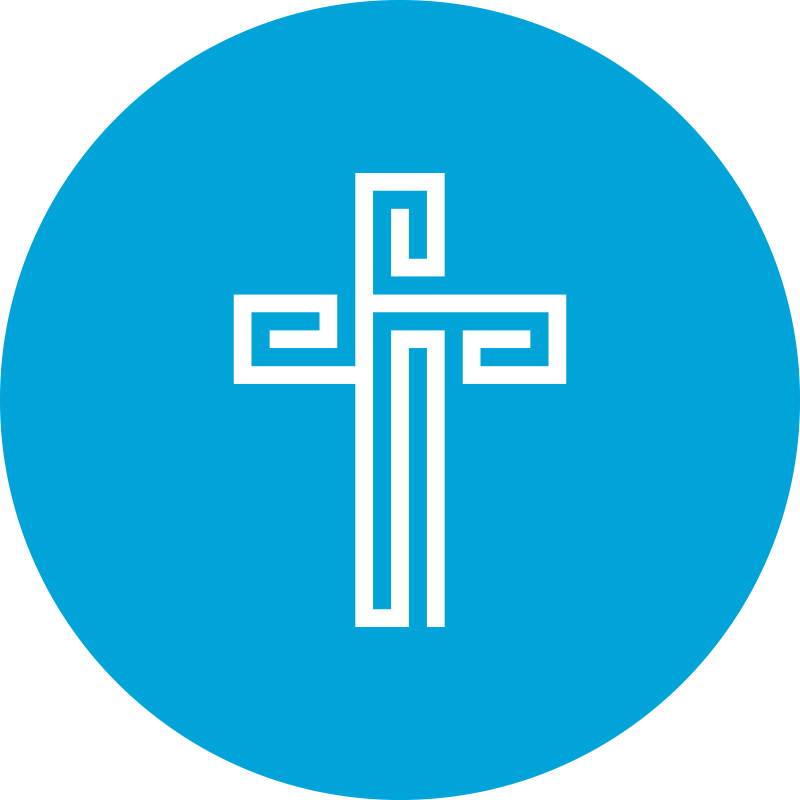 Download Blue Circle Christian Cross | Wallpapers.com