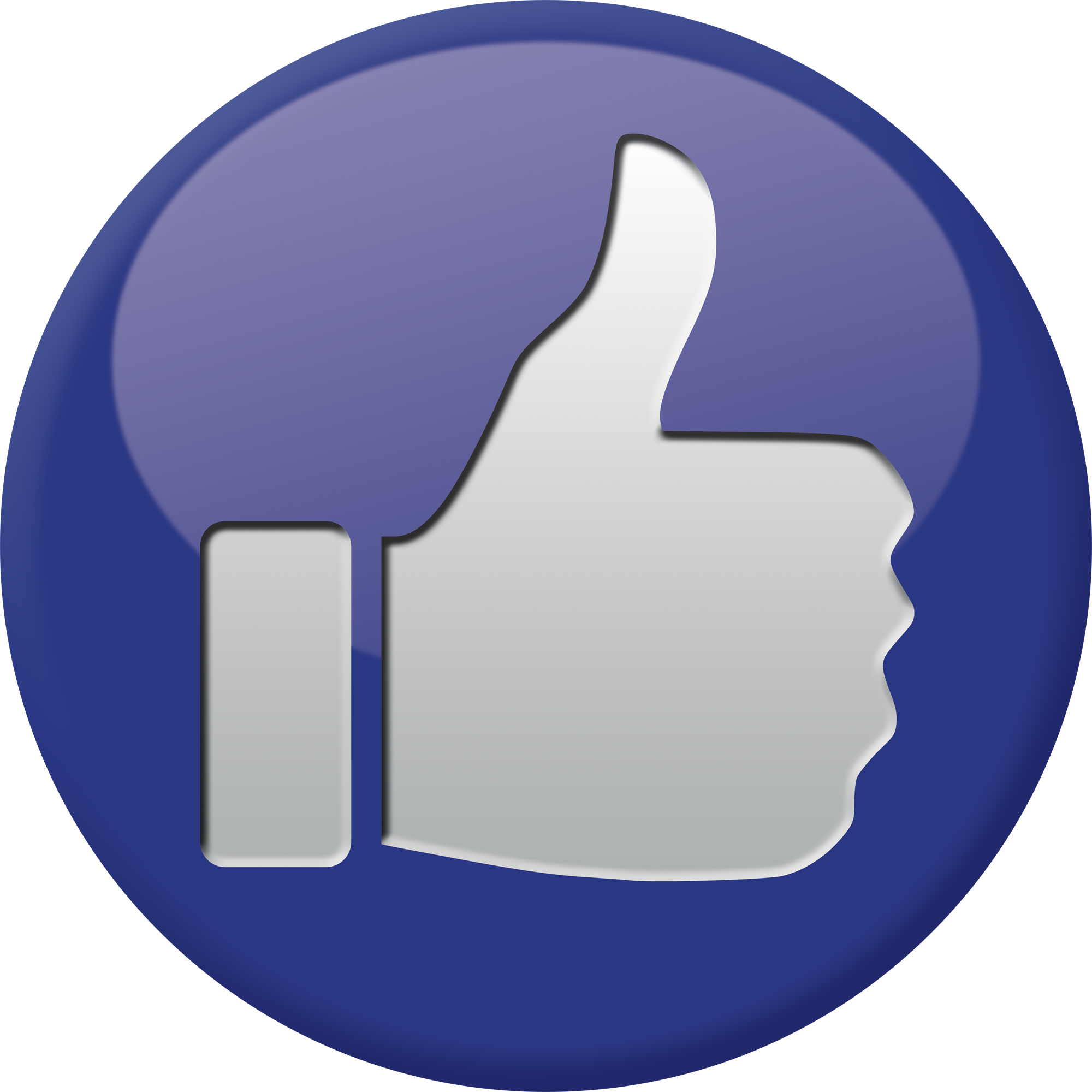 Blue Circle Thumb Up Icon PNG