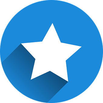 Blue Circle White Star Icon PNG