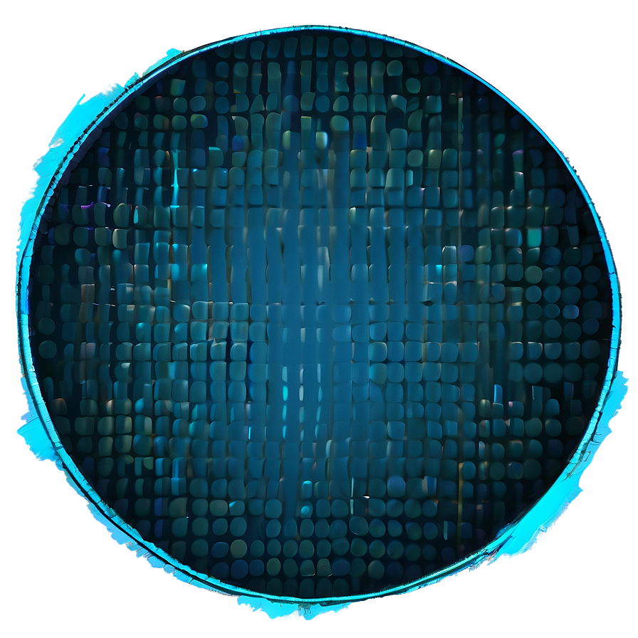 Blue Circle With Glitch Effect Png Wtd PNG