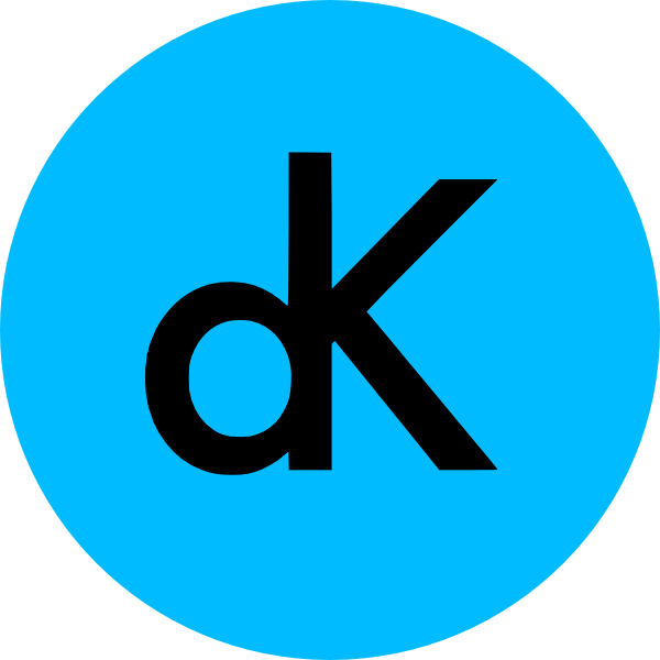 Blue Circlewith Black Letter K PNG