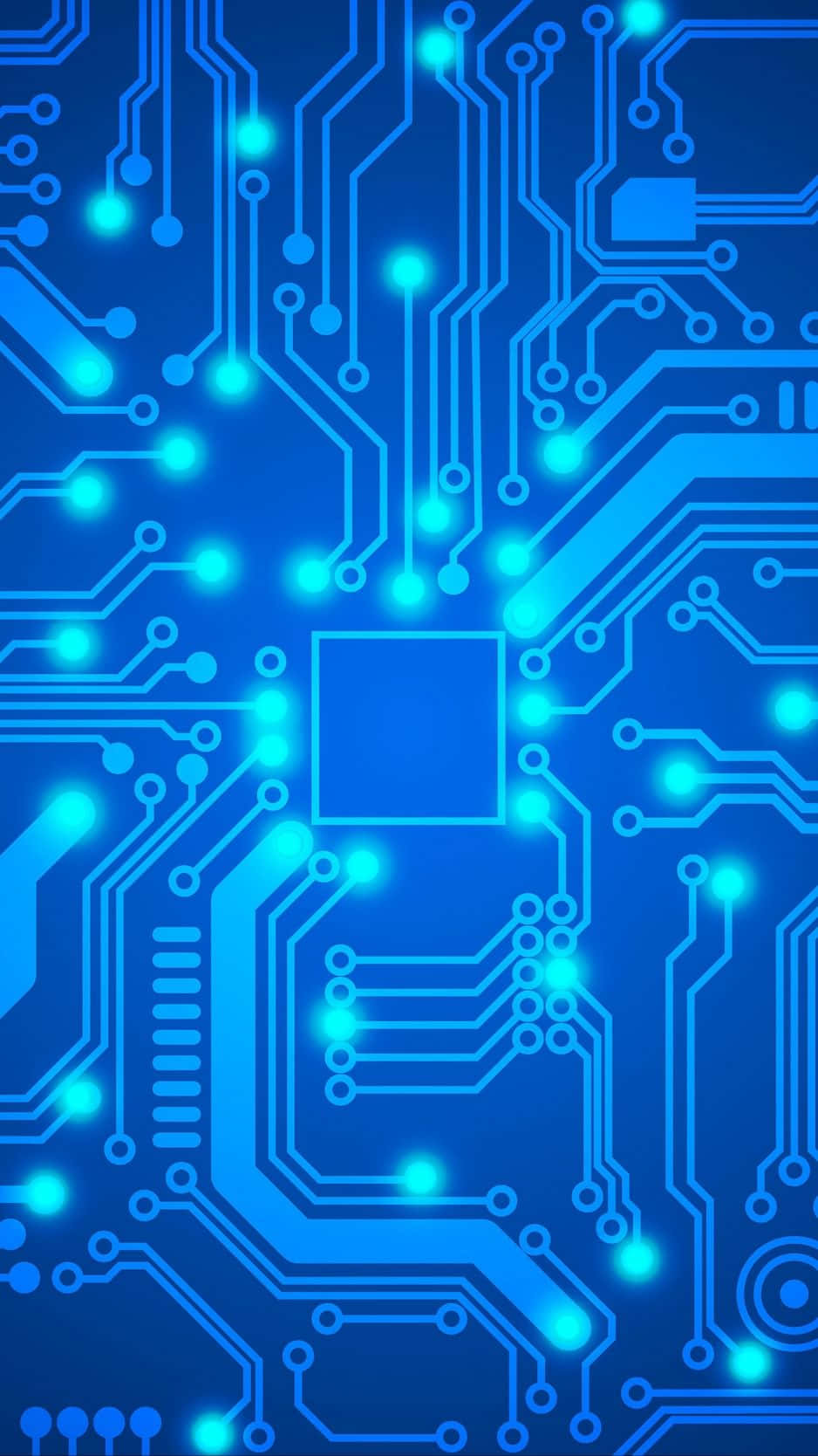 Blue Circuit Board Background Wallpaper