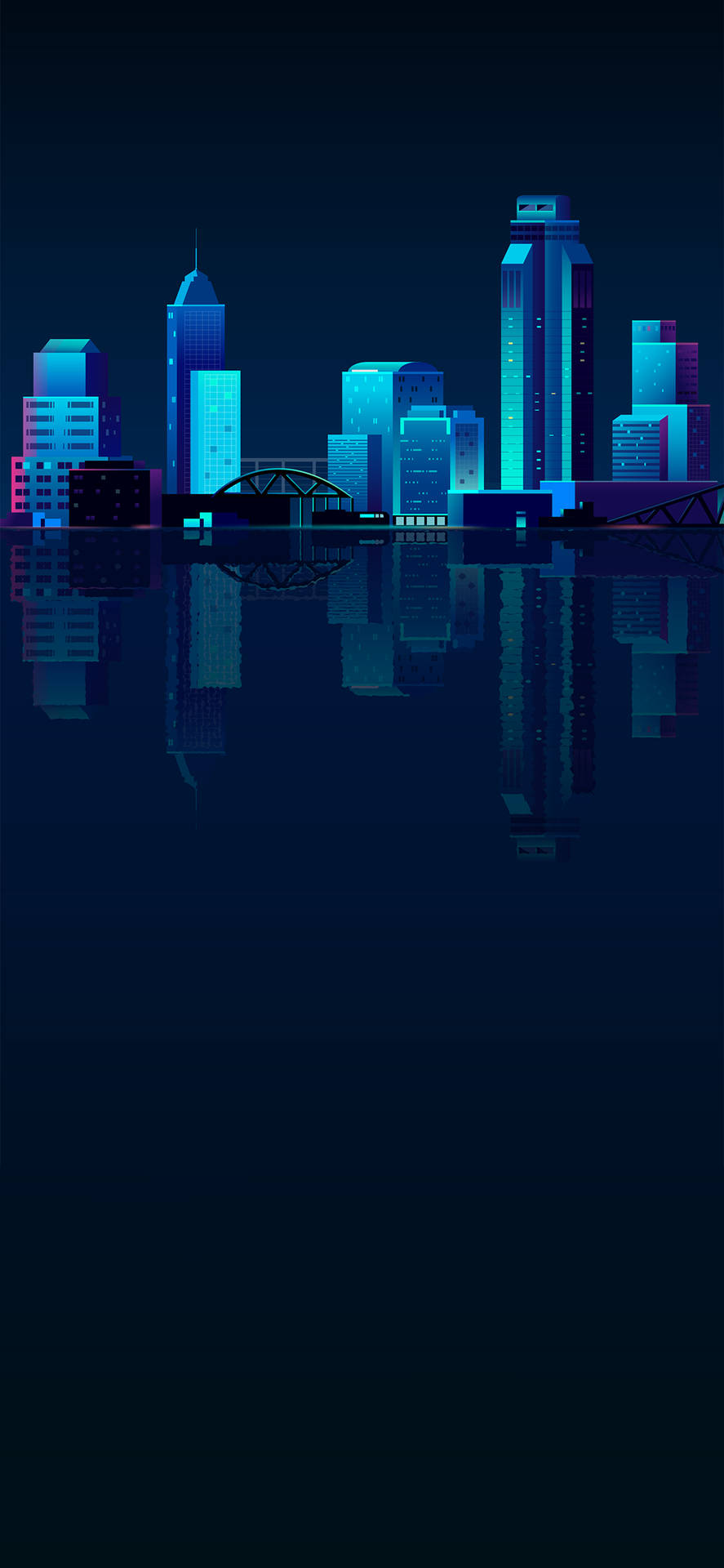 Blue City Iphone Amoled Wallpaper