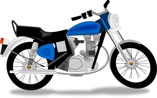 Blue Classic Motorcycle Illustration PNG