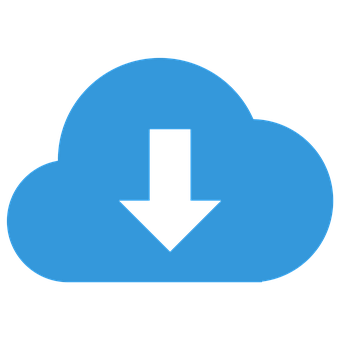 Blue Cloud Download Icon PNG