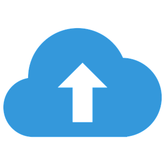 Blue Cloud Upload Icon PNG