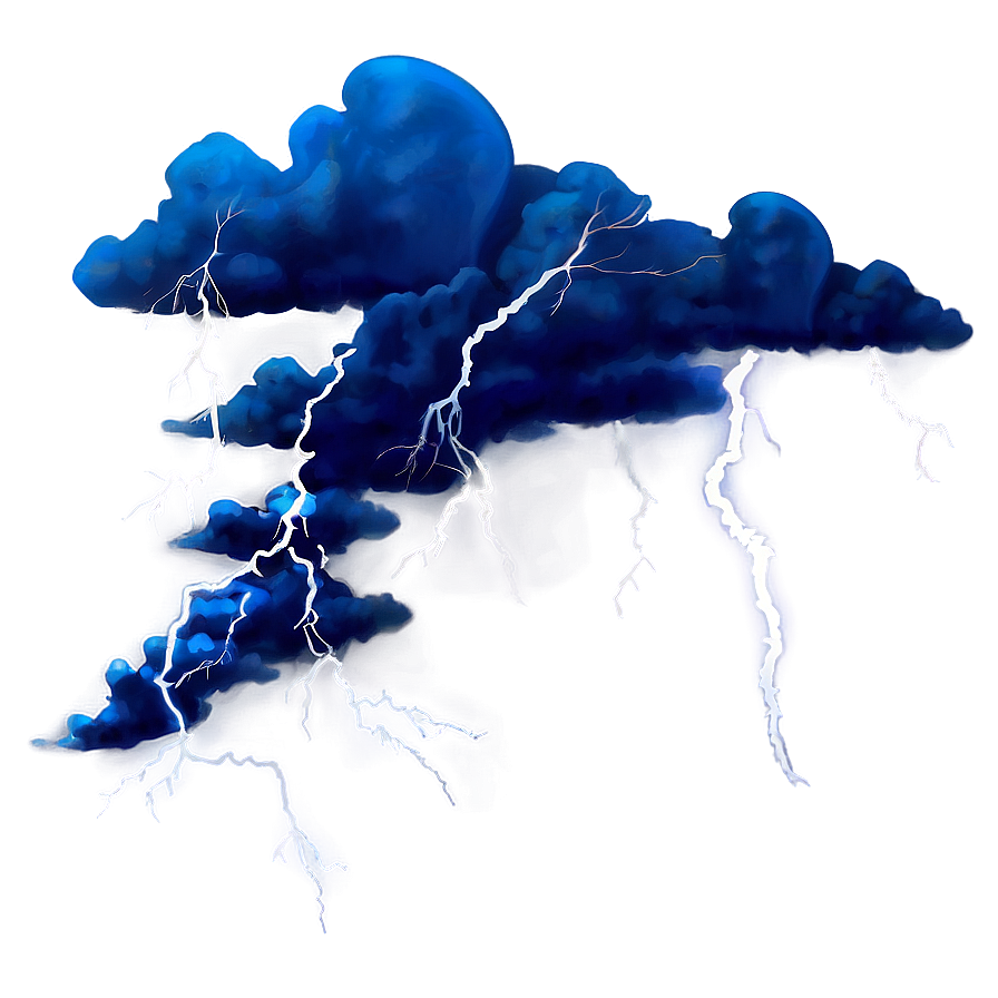 Blue Clouds With Lightning Png Cmx PNG