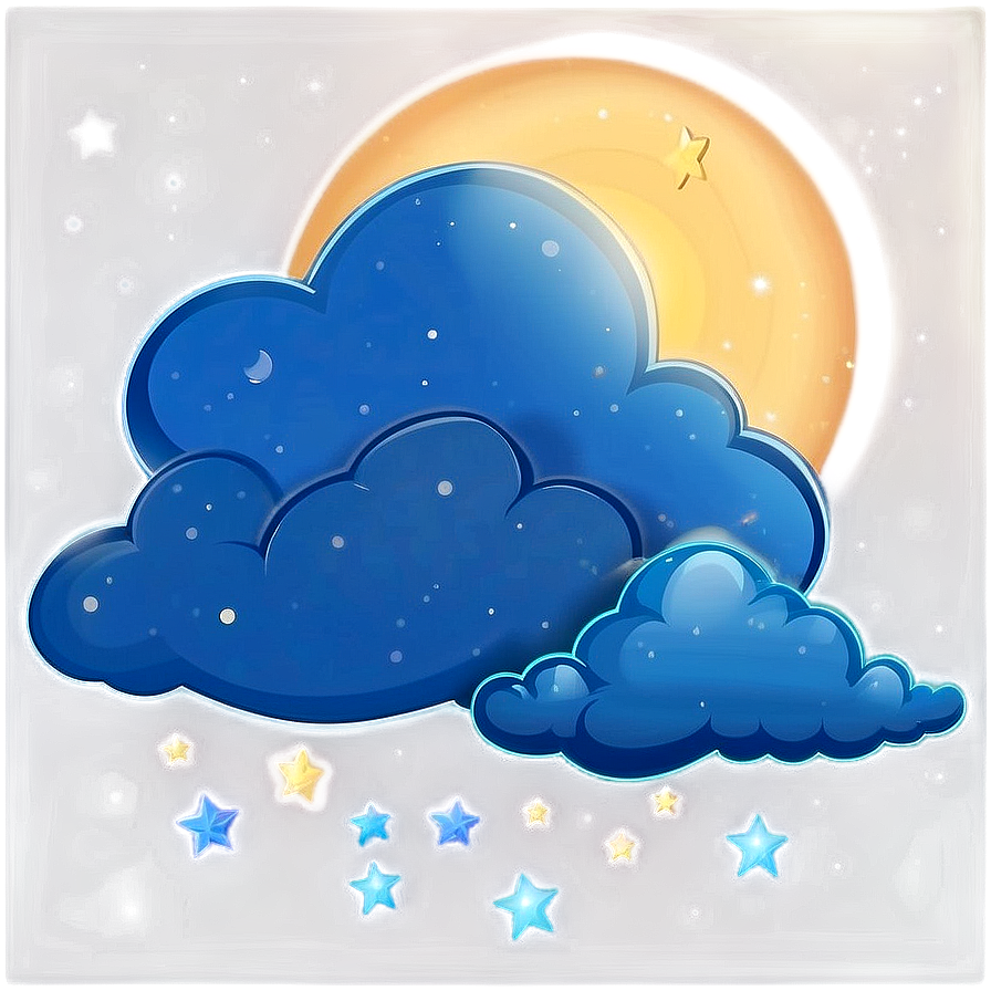 Blue Clouds With Stars Png 06202024 PNG