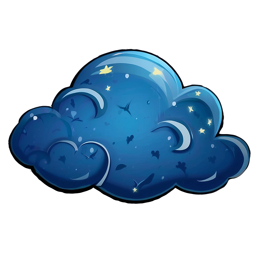 Blue Clouds With Stars Png 06202024 PNG