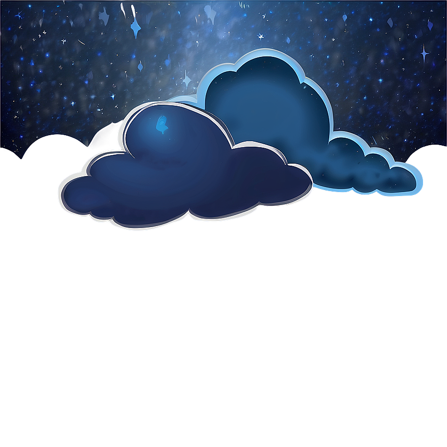 Blue Clouds With Stars Png 44 PNG