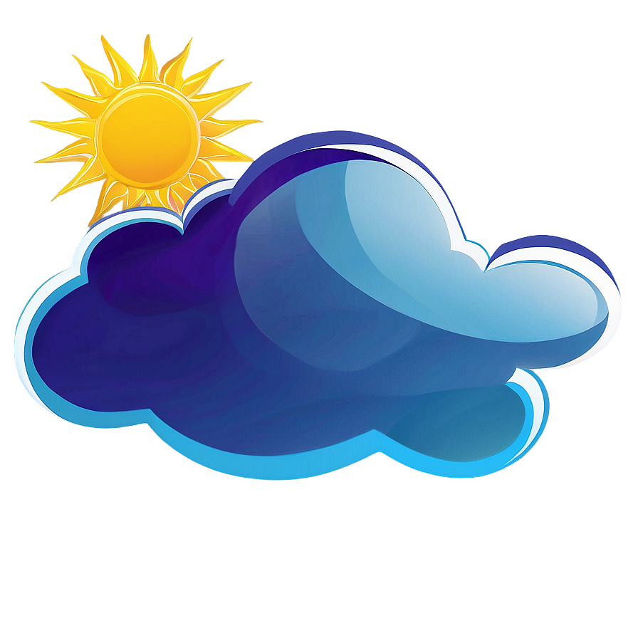 Blue Clouds With Sun Png 3 PNG