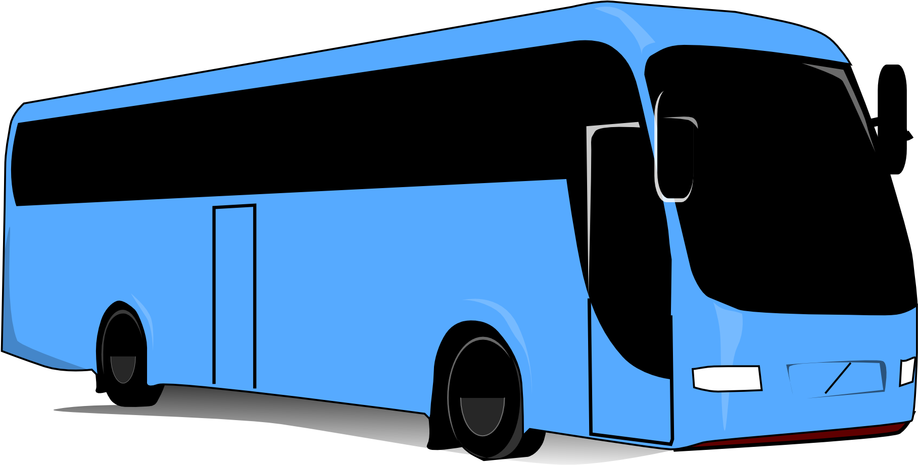 Blue Coach Bus Illustration.png PNG
