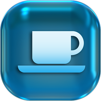 Download Blue Coffee Cup Icon | Wallpapers.com