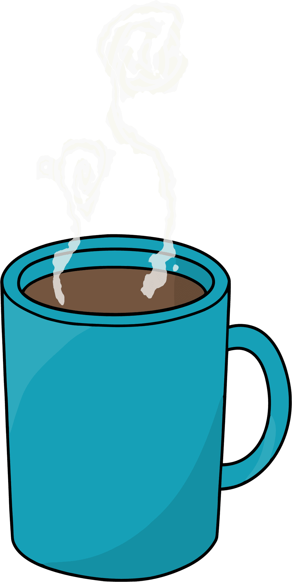 Blue Coffee Mug With Steam Clipart PNG