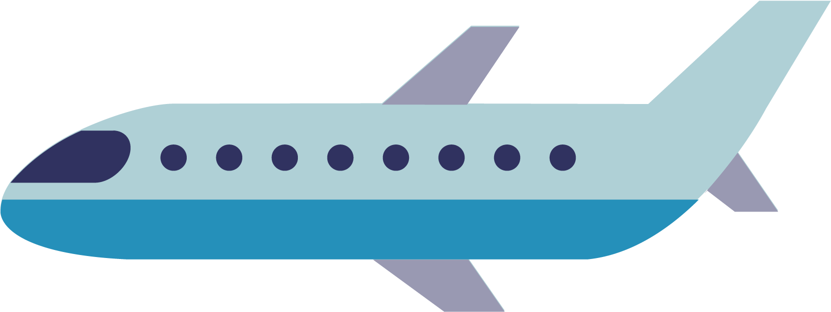 Blue Commercial Airplane Vector PNG