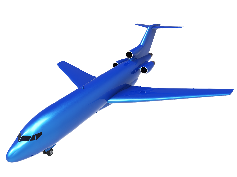 Blue Commercial Jet Aircraft PNG