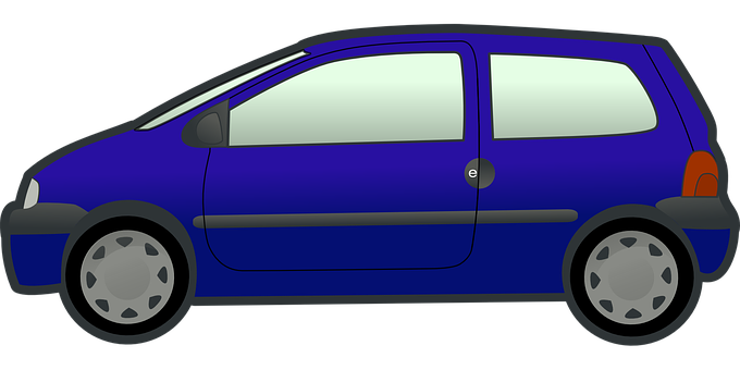 Blue Compact Car Illustration PNG