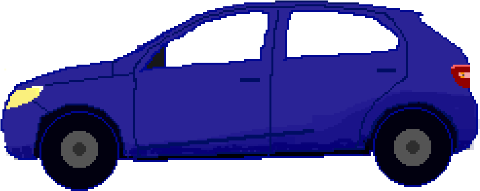 Blue Compact Car Illustration PNG
