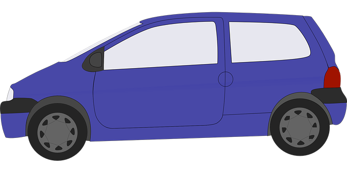 Blue Compact Car Illustration PNG