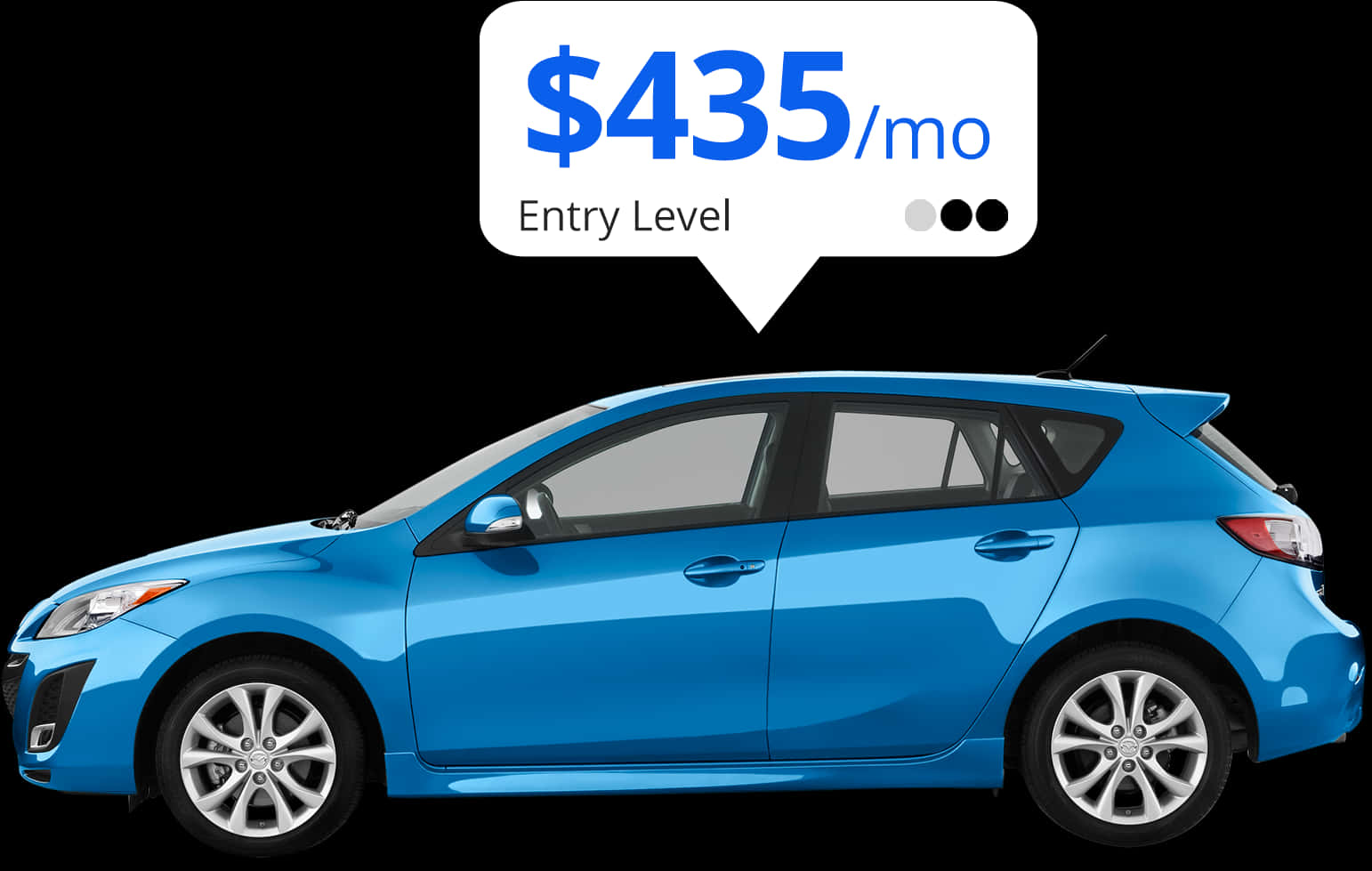 Blue Compact Car Lease Advertisement PNG