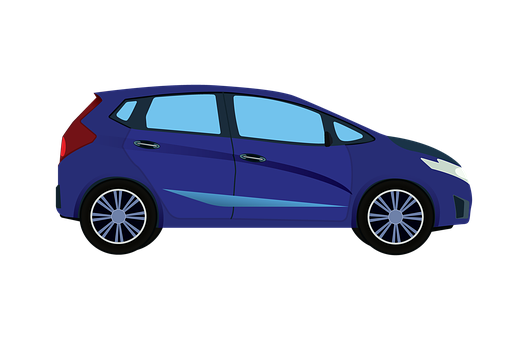 Blue Compact Hatchback Car PNG