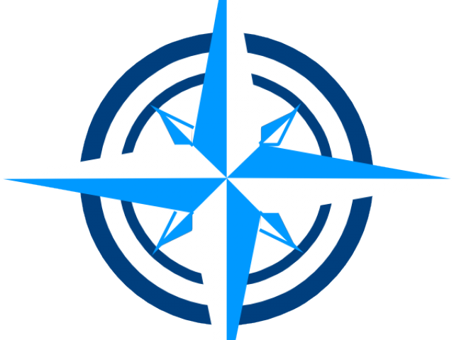 Blue Compass Navigation Icon PNG