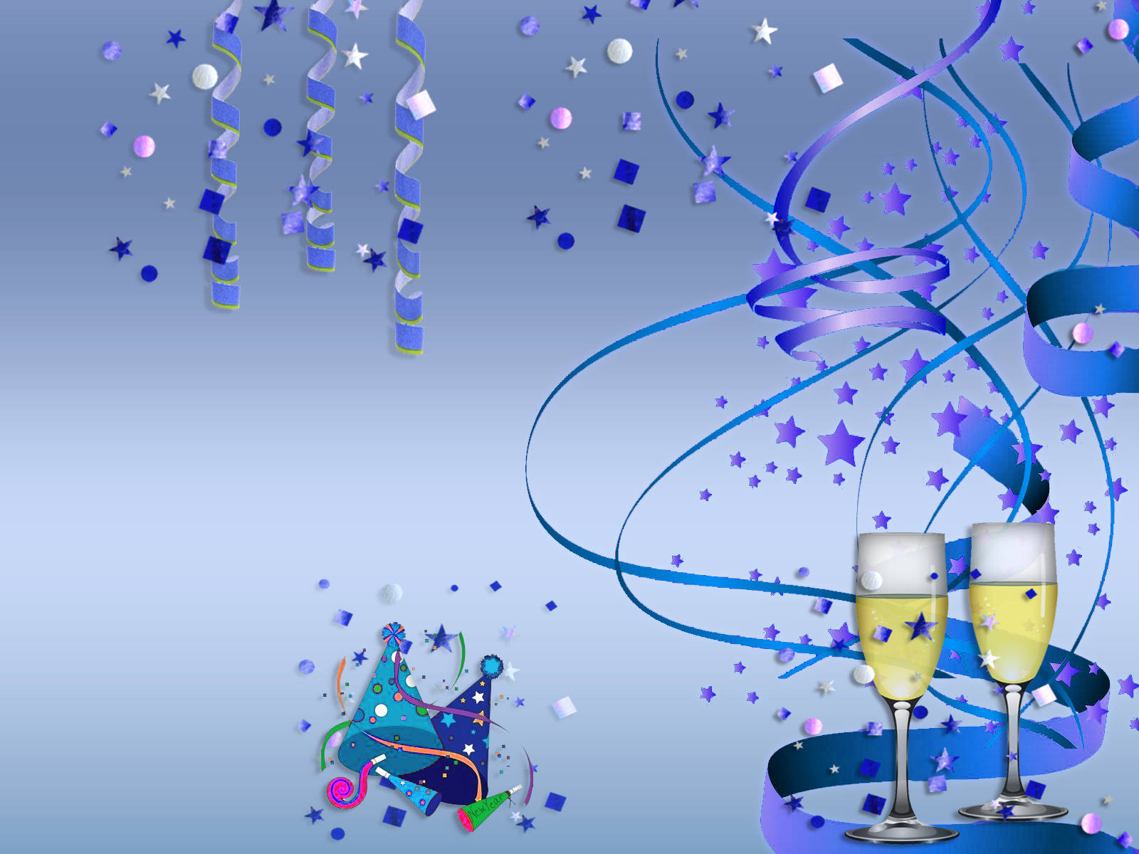 Blue Confetti New Years Eve Wallpaper