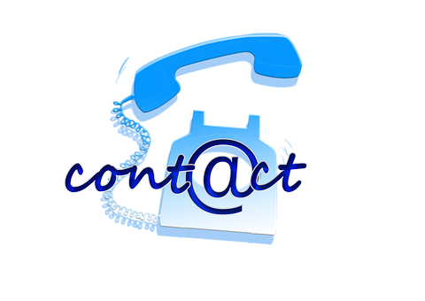 Blue Contact Phone Graphic PNG