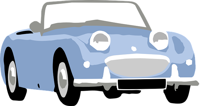 Download Blue Convertible Cartoon Car | Wallpapers.com