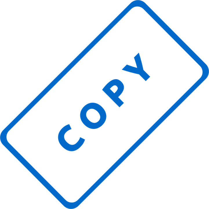 Blue Copy Stamp Icon PNG