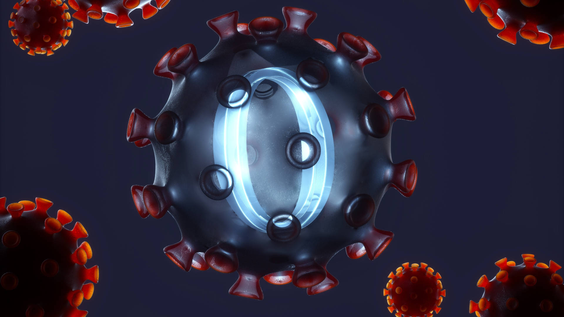 Blue Coronavirus Graphic Art Background