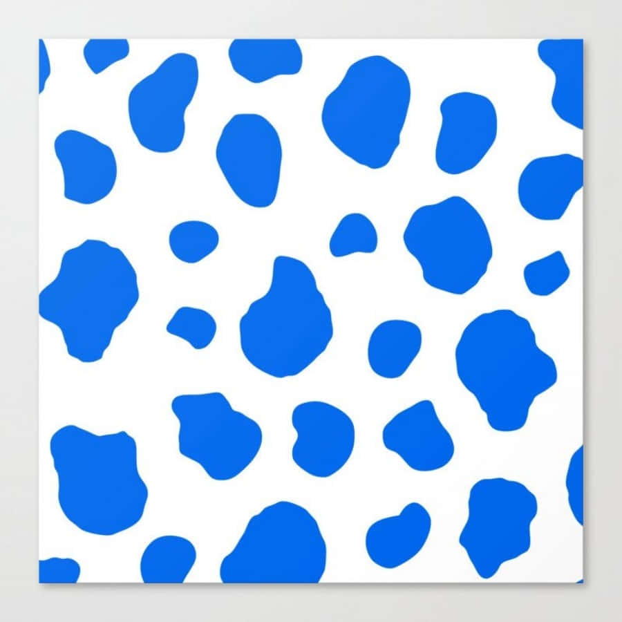 Bright Blue Cow Print Wallpaper
