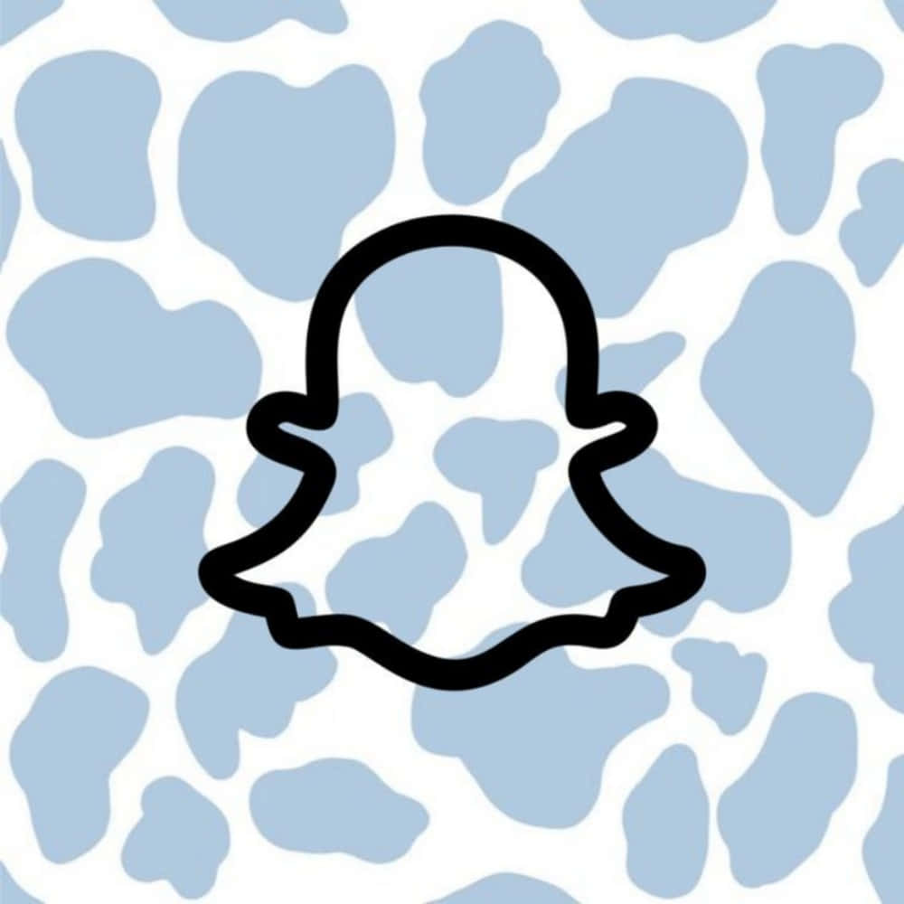 Estampadode Vaca Azul Con El Logo De Snapchat Fondo de pantalla