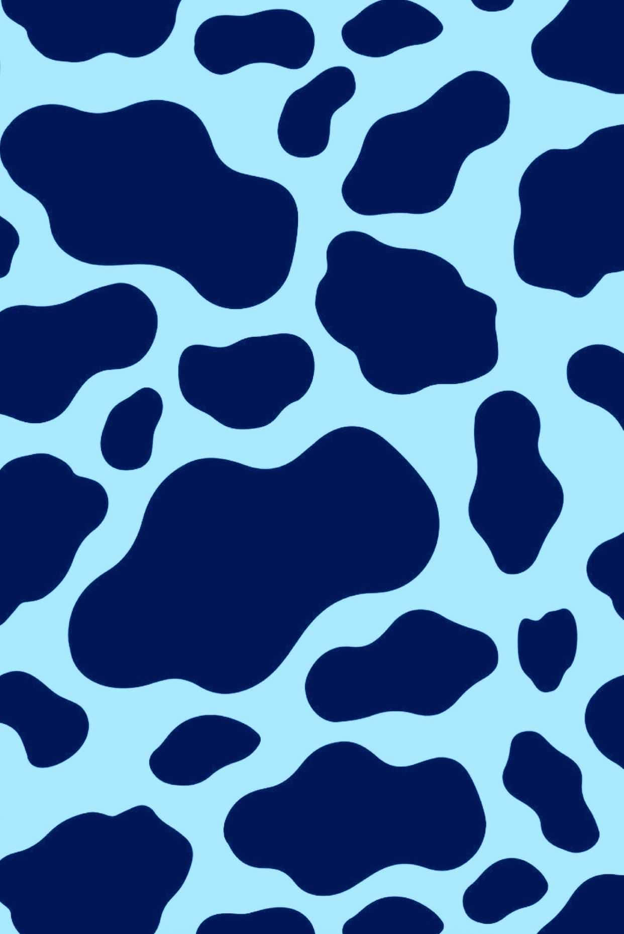Lindofondo De Pantalla Con Estampado De Vaca En Azul. Fondo de pantalla