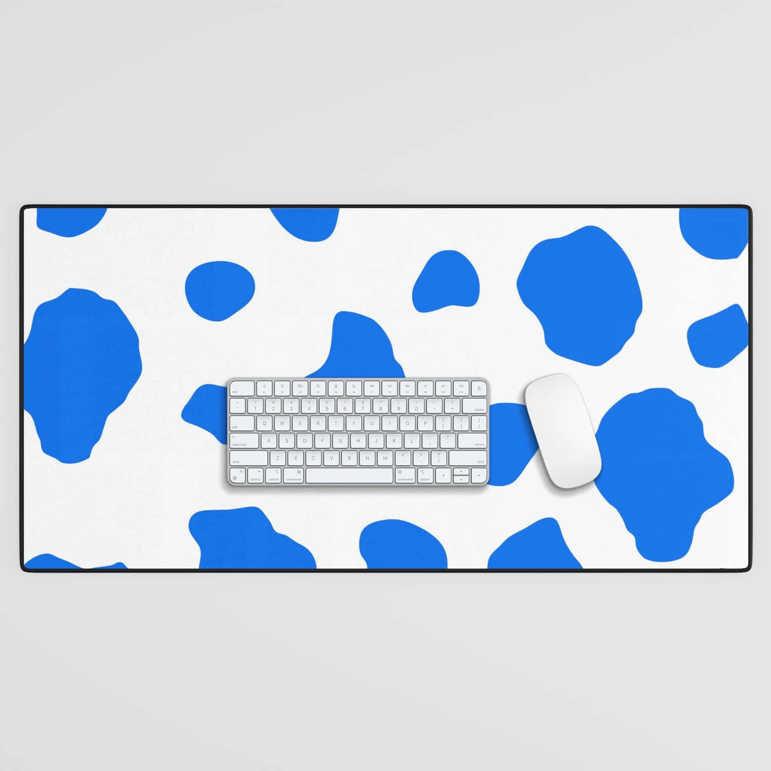 Blauweiß Karierte Kuh Druck Schreibtischmatte Tastatur Wallpaper