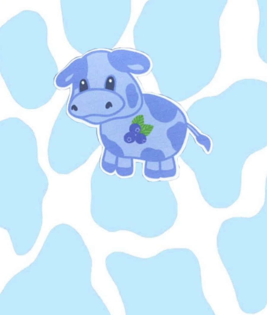Impresiónde Vaca Azul Con Arándano Fondo de pantalla
