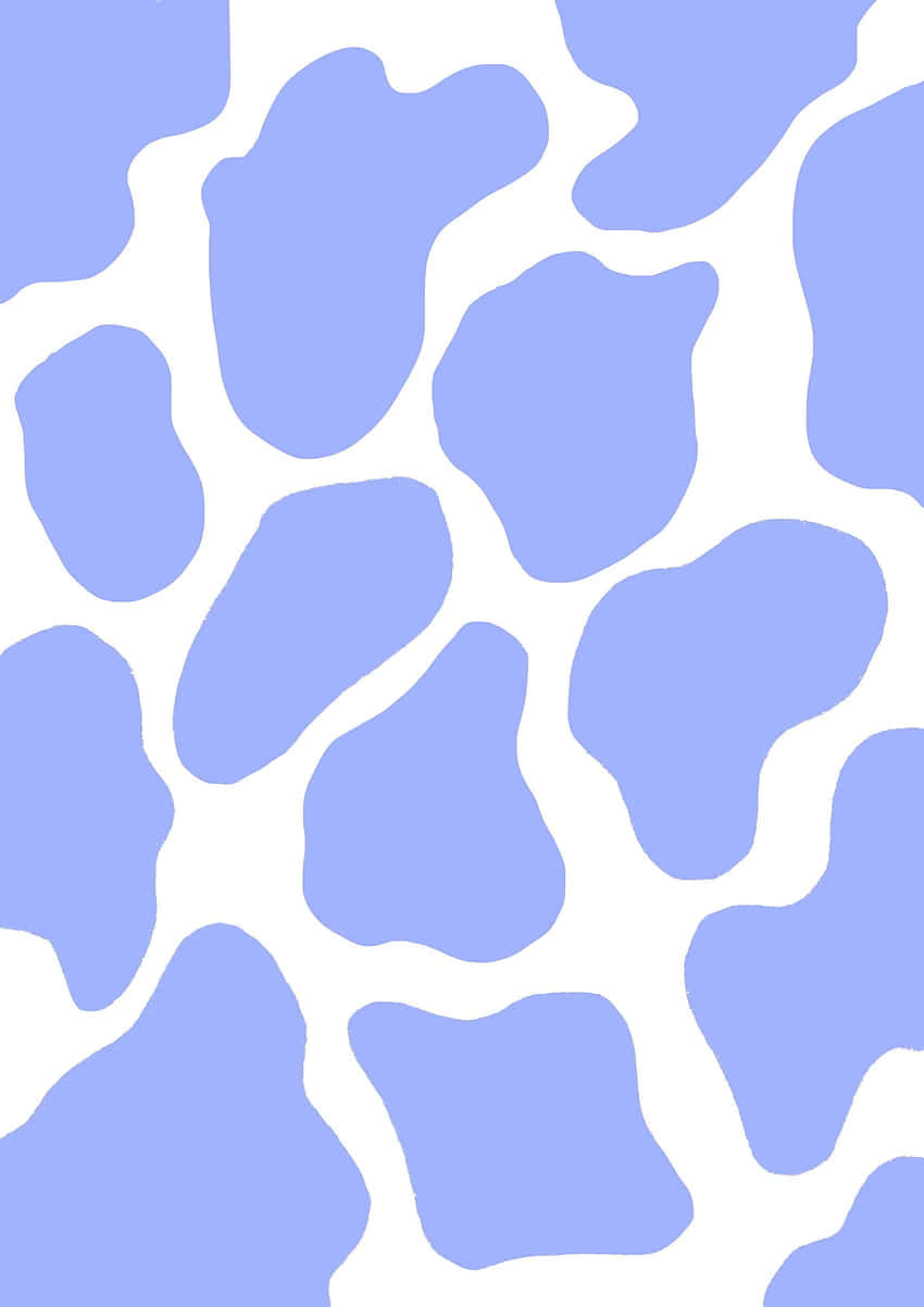 Blue Cow Print Pattern Wallpaper