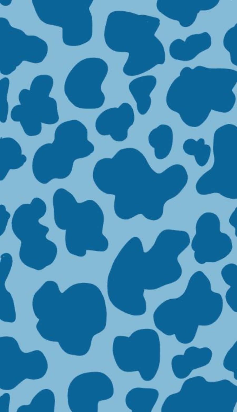 En blå og hvid ko print mønster Wallpaper