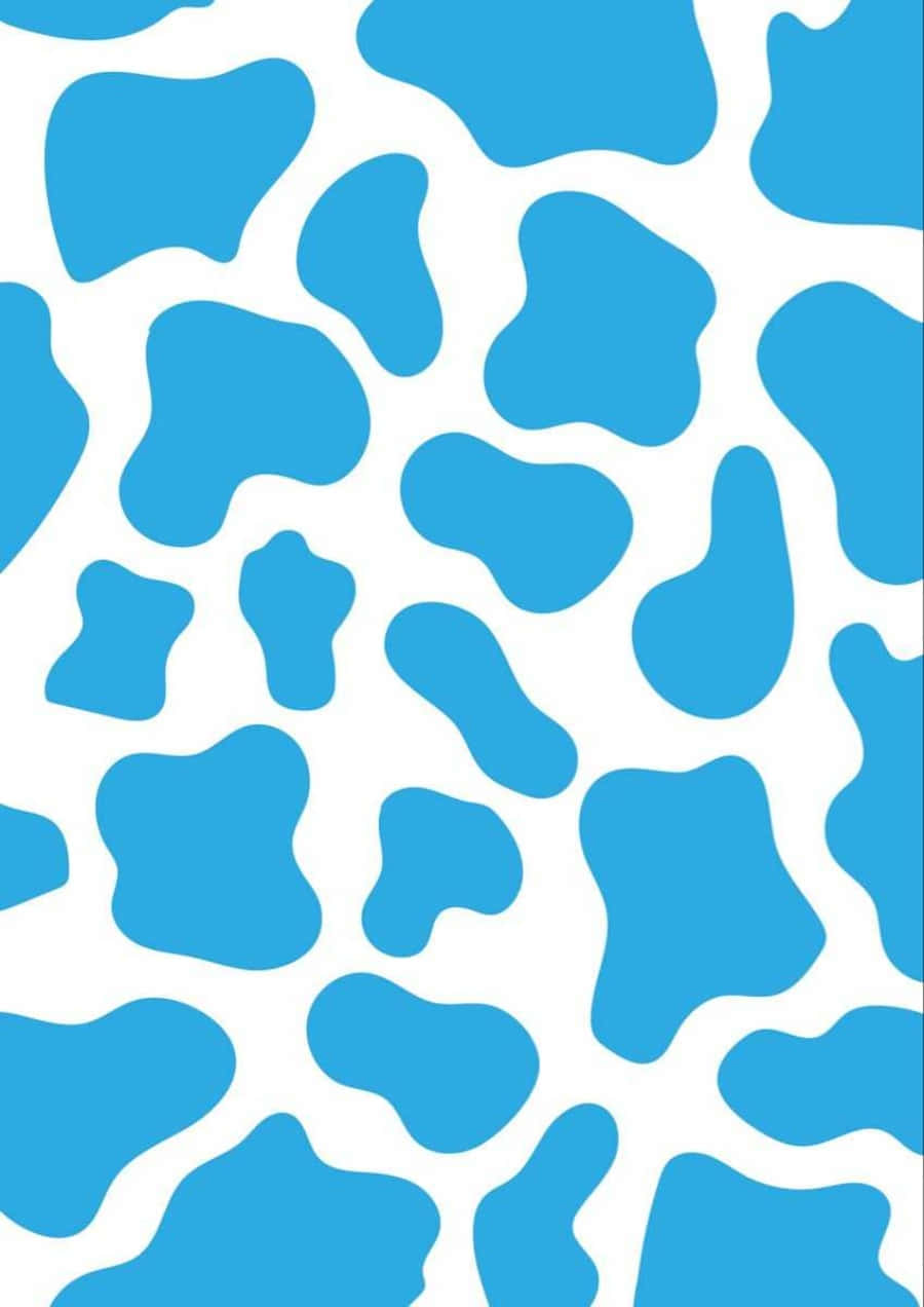 A Blue And White Cow Print Pattern Wallpaper