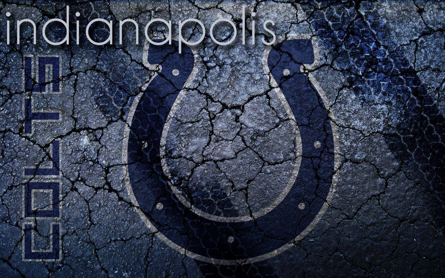 Blå revner Indianapolis Colts Horseshoe Tapet Wallpaper