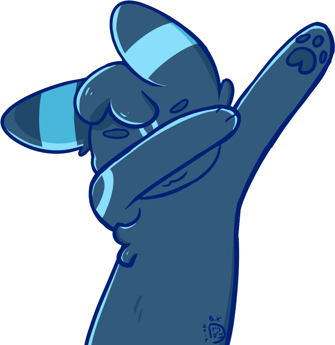 Blue Creature Dabbing PNG