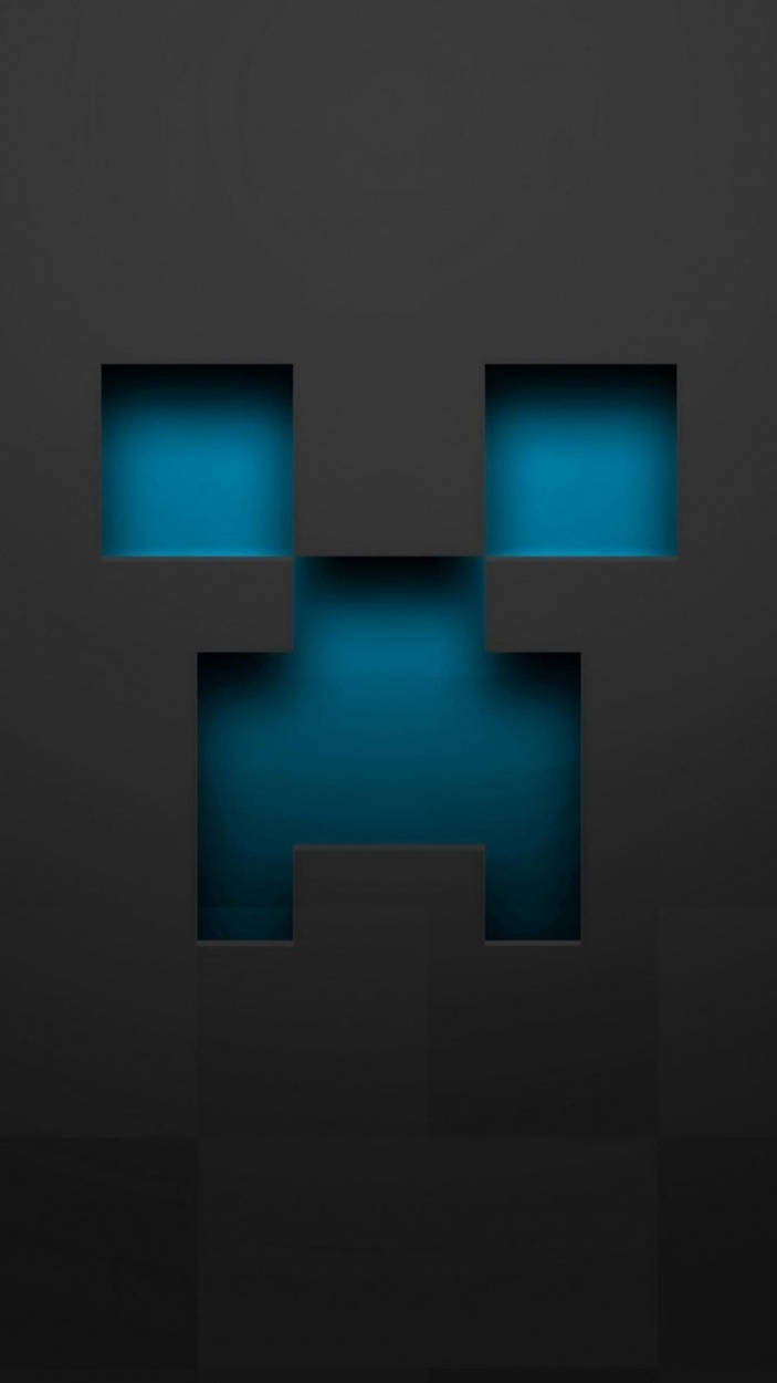 Blue Creeper Minecraft Iphone Wallpaper