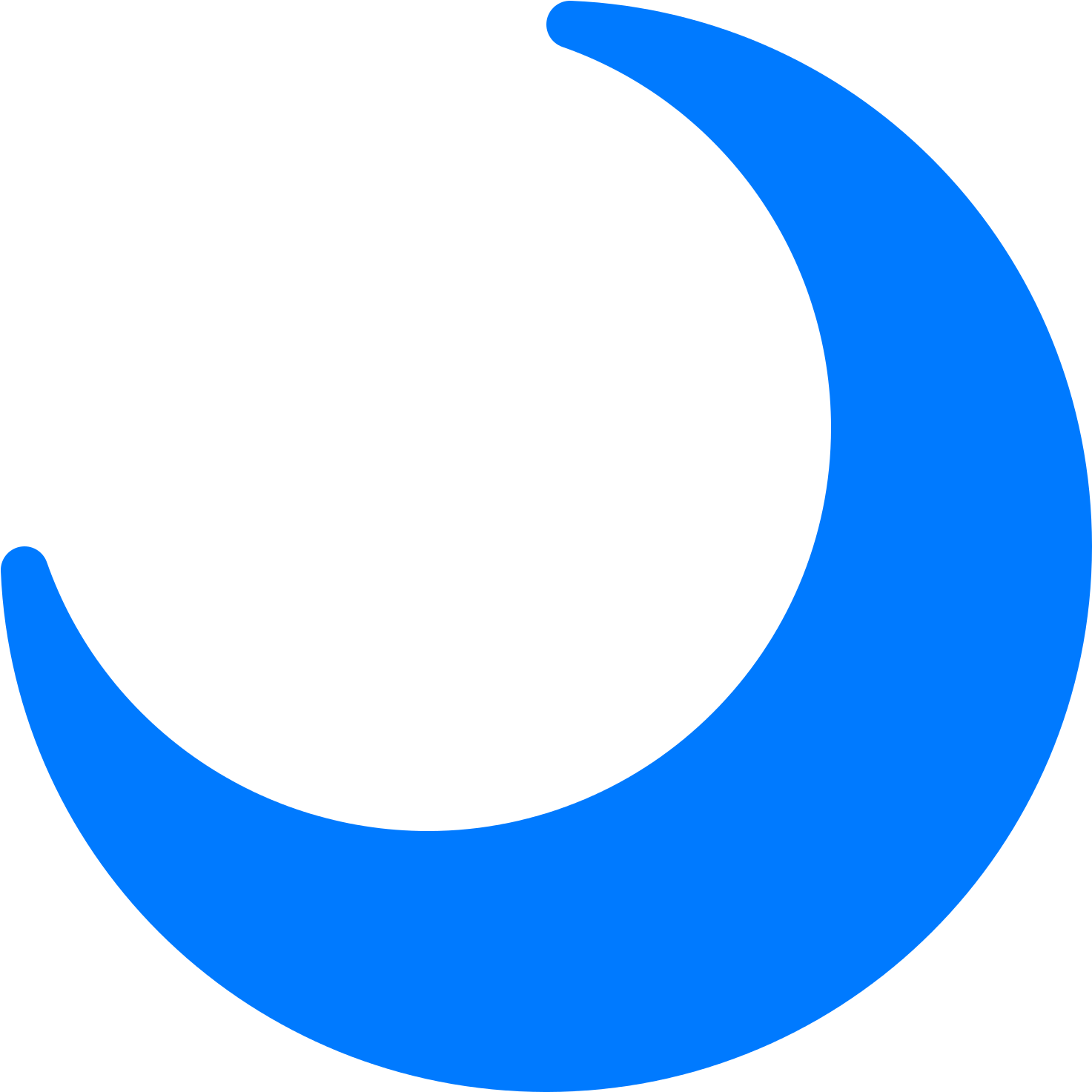 Blue Crescent Moon Graphic PNG