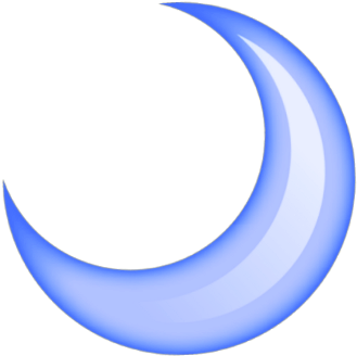 Blue Crescent Moon Illustration PNG