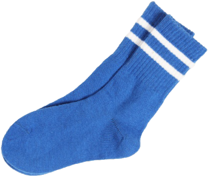 Blue Crew Sockwith White Stripes.png PNG