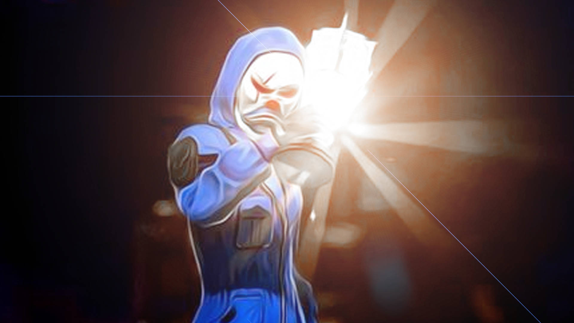 Blue Criminal Bundle Character With Light Wallpaper