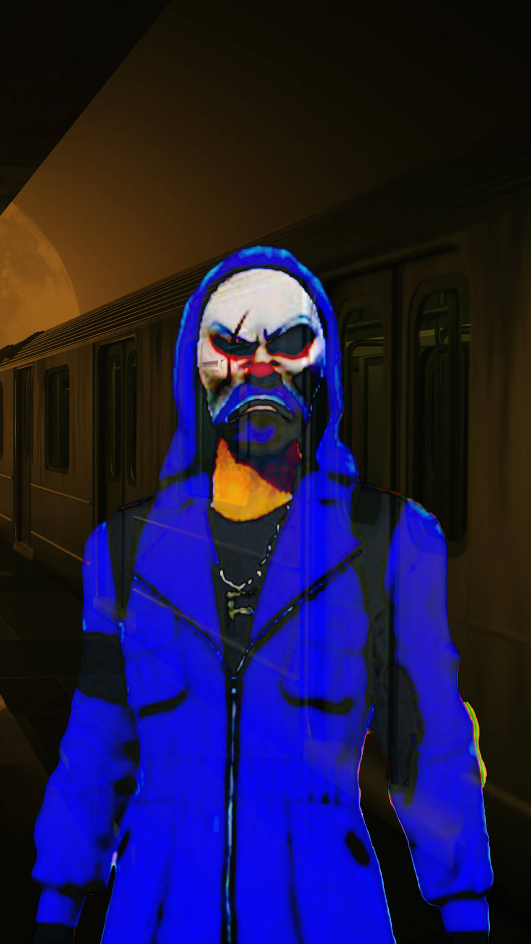Blue Criminal Bundle On Train Station Wallpaper