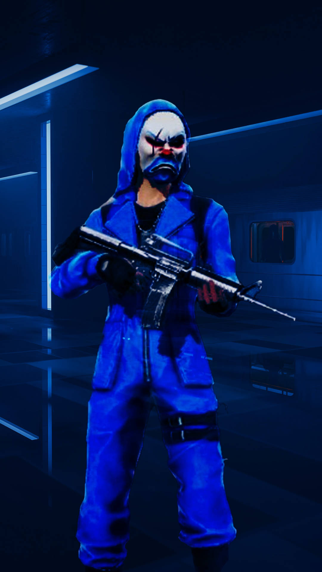 Blue Criminal Bundle With Weapon Wallpaper